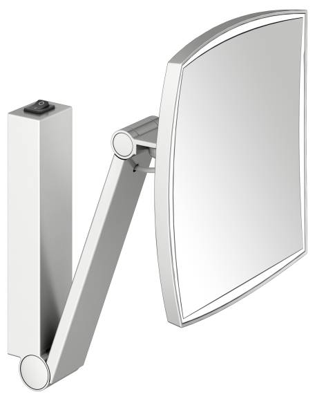 Косметическое зеркало Keuco iLook Move 17613 с подсветкой, телескопическое, поворотное, нержавеющая сталь finish
