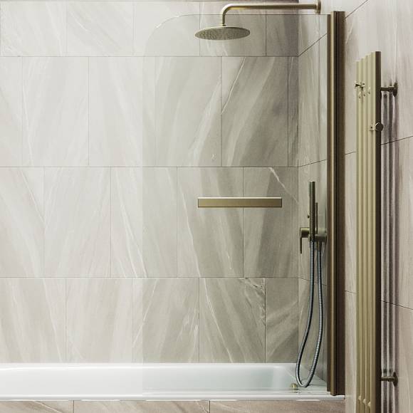 Шторка на ванну Maybahglass MGV-782-2, 70x140, профиль бронза, стекло прозрачное