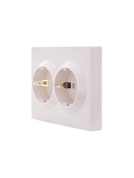 Розетка 2-м СП VESNA с заземл. со шторками ПБТ кремов. LEZARD 742-0300-178B Розетка 2-м СП VESNA с заземл. со шторками ПБТ кремов. LEZARD 742-0300-178B