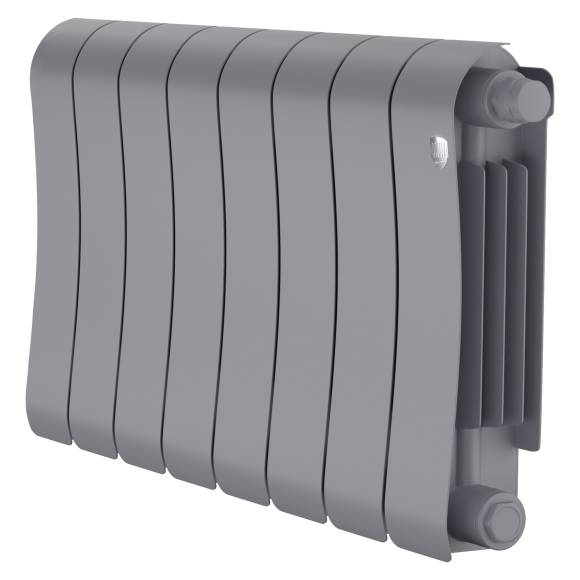 Радиатор биметаллический Royal Thermo Infinity V 300 8 секций, нижнее подключение, Silver Satin