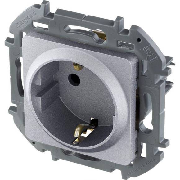 Розетка 1-м СП Inspiria 16А IP20 250В 2P+E немецк. стандарт механизм алюм. Leg 673722 Розетка 1-м СП Inspiria 16А IP20 250В 2P+E немецк. стандарт механизм алюм. Leg 673722