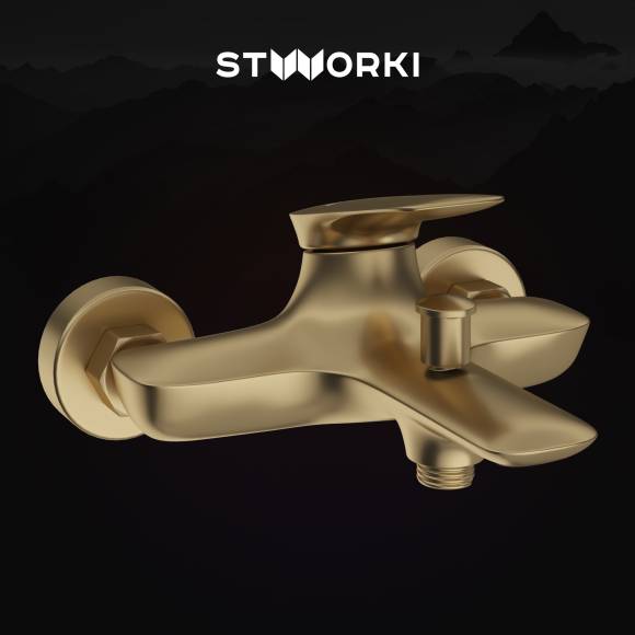 Смеситель для ванны с душем STWORKI Молде S23100GM, матовое золото