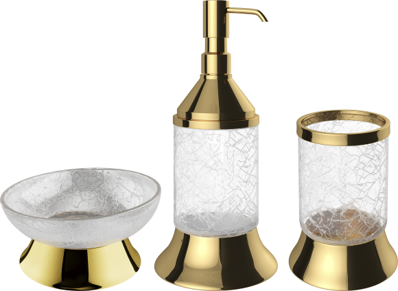 Набор Мыльница Defne banyo Amanty gold + Дозатор gold + Стакан gold