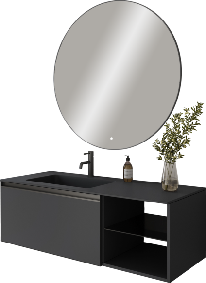 Мебель для ванной комнаты Armadi Art Quatro 6 120, anthracite, с раковиной anthracite