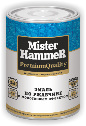 Эмаль молот\эф. Mister Hammer темно-серебристая 0.8кг КВИЛ