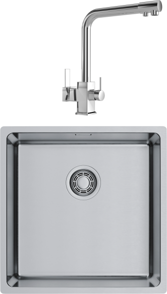 Комплект Мойка Omoikiri TADZAVA 44-U/I-IN ULTRA 15 нержавеющая сталь + Смеситель MEGA Life MG-TK06 хром