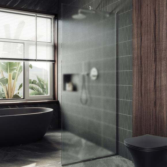 Душевая перегородка Maybahglass MGD-706-5у 69 см, профиль хром матовый, стекло сатин