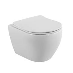 Унитаз подвесной Cezares Stylus CZR-513-TH-R безободковый, сиденье CZR-089-SC с микролифтом Унитаз подвесной Cezares Stylus CZR-513-TH-R безободковый, сиденье CZR-089-SC с микролифтом