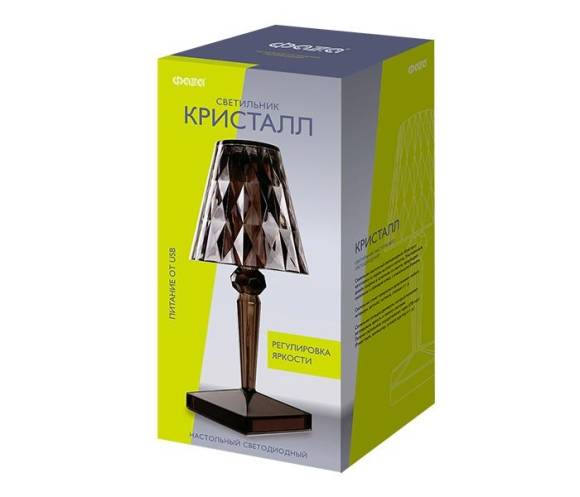 Светильник светодиодный настольный CTL1-USB 3Вт 120лм 5В 2SMD IP20 диммер: 2700-3000К/4000-4500К/6000-6500К ночник черн. кристалл акрил ФАZА 5040908 Светильник светодиодный настольный CTL1-USB 3Вт 120лм 5В 2SMD IP20 диммер: 2700-3000К/4000-4500К/6000-6500К ночник черн. кристалл акрил ФАZА 5040908