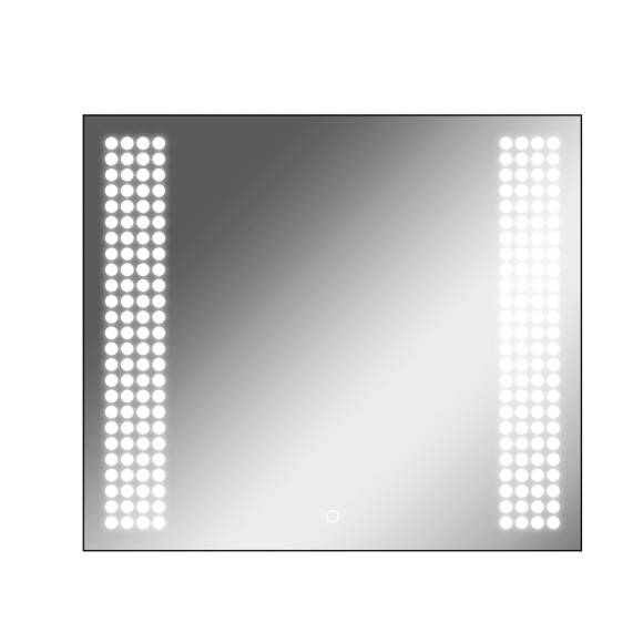 Зеркало Sansa Cosmo 80x70 black alum с подсветкой