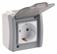 Розетка влагозащищенная с заземлением и крышкой Mono Electric Octans IP54 154-020007-117 Розетка влагозащищенная с заземлением и крышкой Mono Electric Octans IP54 154-020007-117