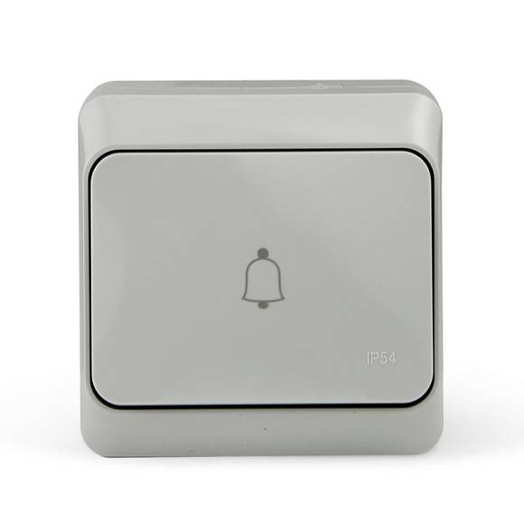 Кнопка звонка ОП Nix 10А IP54 250В сер. TOKOV ELECTRIC TKE-NX-DB-C06-IP54