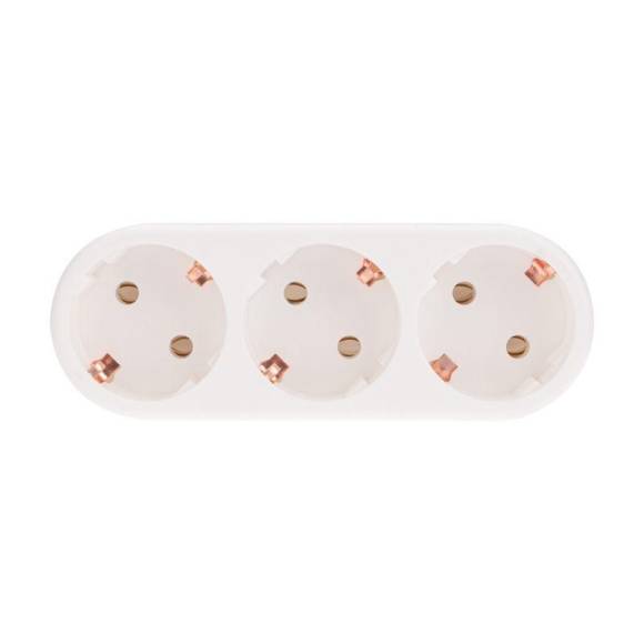 Разветвитель 3-м с заземл. 16А IP20 линейный бел. Rexant 11-1079