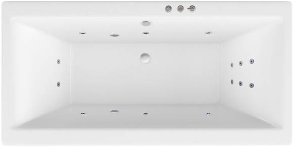 Акриловая ванна Excellent Pryzmat WAEX.PRY19.SMART 190x90 см, встраиваемая, с гидромассажем, белая, с каркасом, со сливом-переливом