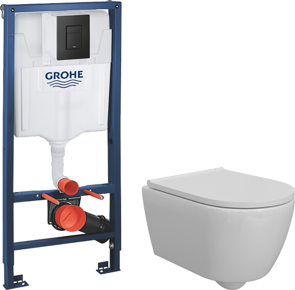 Комплект Унитаз подвесной DIWO Коломна 0700 + Инсталляция Grohe Solido 38811KF0 3 в 1 с кнопкой смыва