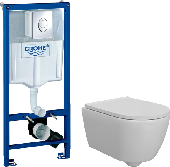Комплект Унитаз подвесной DIWO Коломна 0700 + Инсталляция Grohe Rapid SL 38721001 3 в 1 с кнопкой смыва