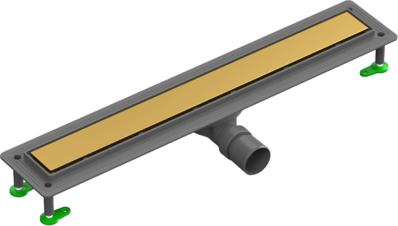 Душевой трап (лоток) CTESI Flow Line Gold 600 с решеткой и опорами