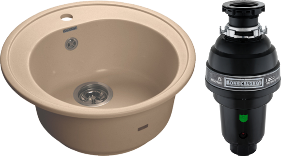 Комплект Мойка GranFest Rondo GF-R510 топаз + Измельчитель Bone Crusher BC 1000-AS