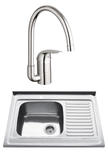 Комплект Мойка Kaiser KSS-8060 L + Смеситель Grohe Euroeco