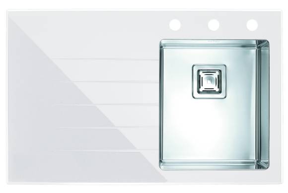 Мойка CRYSTALIX 10 860X540 1X правая (белый) в компл с сиф.1133398,доз.1129080кол.1119835,