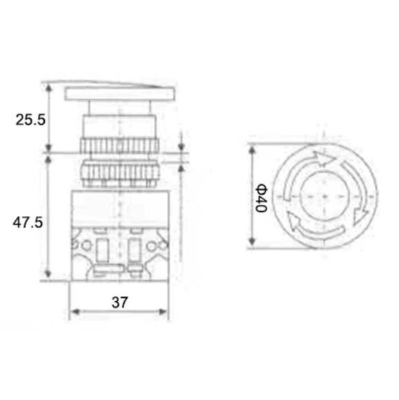 Выключатель-кнопка 10А d22 аварийная остановка красн. Rexant 36-3553