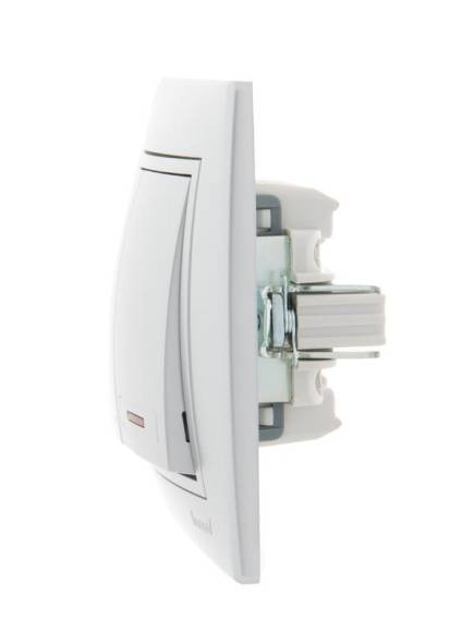 Выключатель 2-кл. СП Mira 10А IP20 с подсветкой со вставкой сер. метал. LEZARD 701-1010-112 Выключатель 2-кл. СП Mira 10А IP20 с подсветкой со вставкой сер. метал. LEZARD 701-1010-112