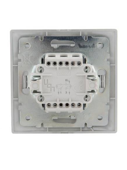 Выключатель 2-кл. СП Mira 10А IP20 с подсветкой со вставкой сер. метал. LEZARD 701-1010-112 Выключатель 2-кл. СП Mira 10А IP20 с подсветкой со вставкой сер. метал. LEZARD 701-1010-112