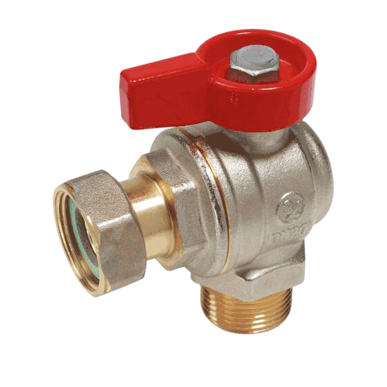 Шаровой кран Giacomini R780 R780PX013 1/2", нар-нар, с накидной гайкой, угловой, ручка флажок