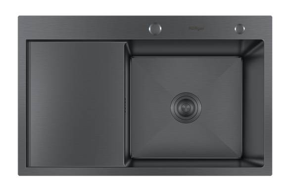 Мойка для кухни HOFFGER 7850R BLACK (Чаша справа)