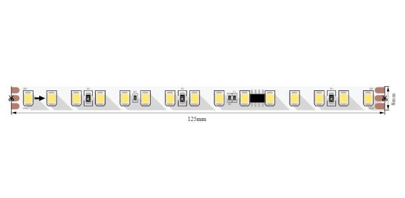 Лента светодиодная 2835, 120 LED/м, 11 Вт/м, 24В , IP20, Цвет: Теплый белый