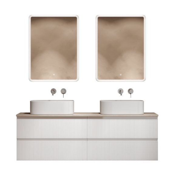 Мебель для ванной комнаты Sancos Snob T 160, bianco, столешница бежевая TT160A2, раковина CN6052