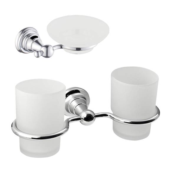 Набор Стакан Sapho Diamond 1317-05 хром + Мыльница 1317-02 хром