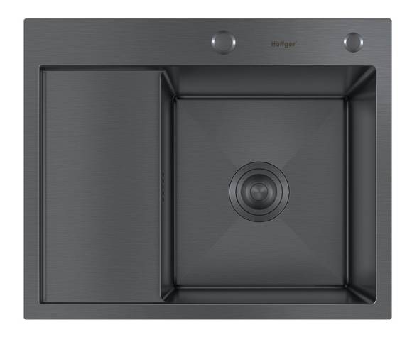Мойка для кухни HOFFGER 5848R BLACK (Чаша справа)