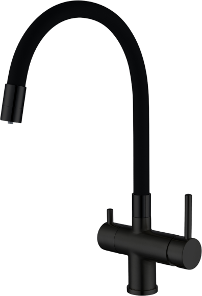 Смеситель для кухни Gappo G4398-36 с гибким изливом, черный