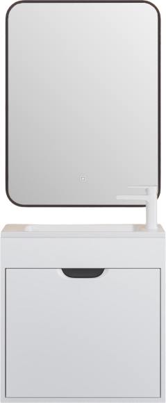 Мебель для ванной комнаты Uperwood Modul 60 подвесная, 1 дверца, матовая белая, графит