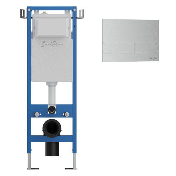 Система инсталляции для унитазов Iberica Blanca Lavado Mini IBLAV4 + Кнопка смыва A-Largo IBLAR1 матовый хром