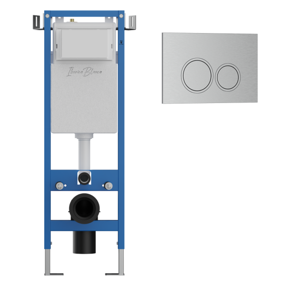 Система инсталляции для унитазов Iberica Blanca Lavado Mini IBLAV4 + Кнопка смыва P-Rondo IBPRO4 матовый хром