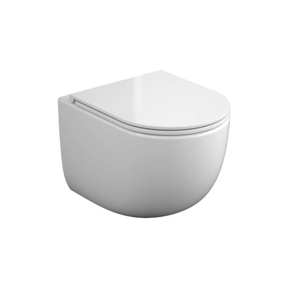 Подвесной безободковый унитаз с вихревой системой смыва Торнадо, Koller Pool Trend AQ-0495-RQ3, с быстросъемным сиденьем Микролифт, антивсплеск