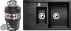 Комплект Мойка Blanco Metra 6 S Compact 78x50, антрацит, искусственный гранит + Измельчитель Bort Alligator Mega электрический, нержавеющая сталь
