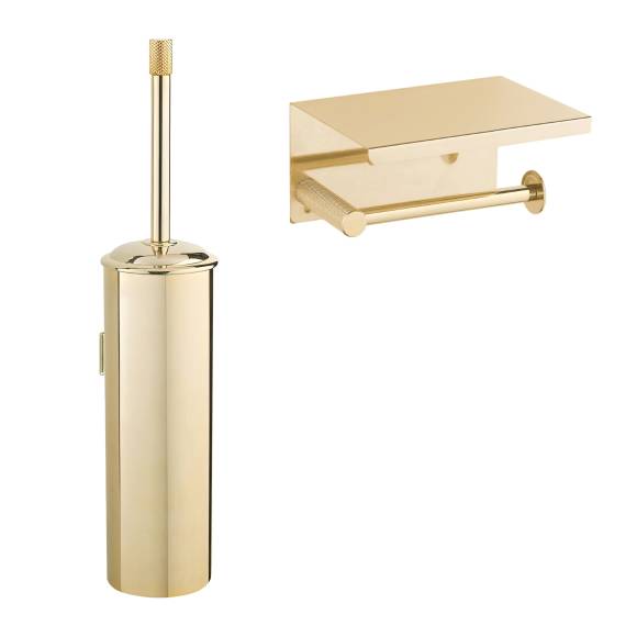 Набор Держатель Boheme Uno 10971-G gold с полкой для телефона + Ершик 10984-G gold