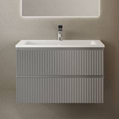 Тумба под раковину Raval Coste 80 подвесная, 2 ящика, светло-серая Тумба под раковину Raval Coste 80 подвесная, 2 ящика, светло-серая