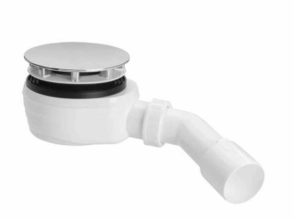 Сифон для поддона Plastbrno EWCN942 90 мм, хром, низкий, черный