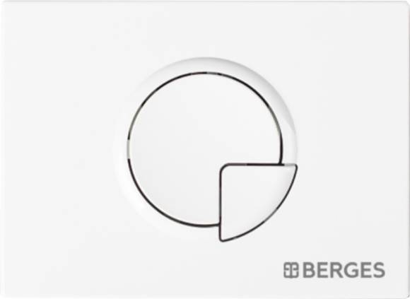 Кнопка смыва для унитаза Berges Novum R1 АБС-пластик, цвет белый глянец