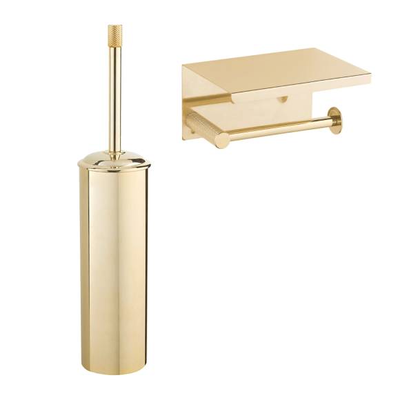 Набор Держатель Boheme Uno 10971-G gold с полкой для телефона + Ершик 10979-G gold