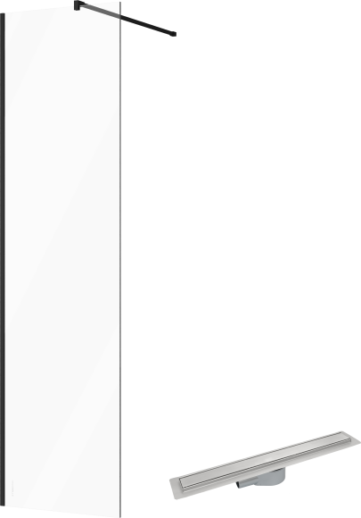 Душевая перегородка STWORKI Берген + Душевой лоток CK DRAIN AQPP01-70