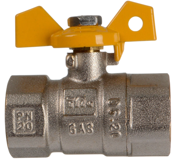 Шаровой кран TeRma GAS 30566 3/4", вн-вн, газ, ручка бабочка
