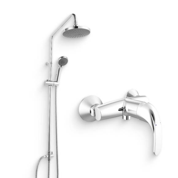 Душевой комплект Смеситель для душа Bravat Fit F9135188CP-01-RUS + Стойка D283CP-2-RUS
