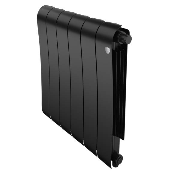 Радиатор биметаллический Royal Thermo Infinity 500 VR80 6 секций, нижнее подключение, noir sable