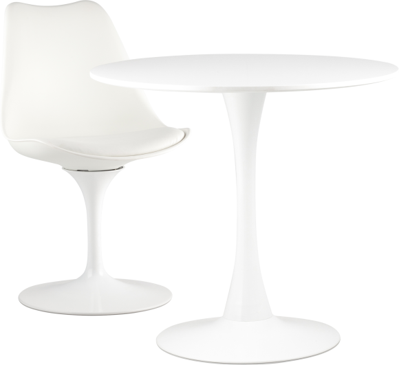 Обеденная группа Stool Group стол Tulip D80 + стул Tulip