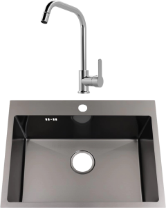 Комплект Мойка Alcora Madrid 2010096NB Nano Black, с сифоном + Смеситель MEGA City MG- ZRV104 хром Комплект Мойка Alcora Madrid 2010096NB Nano Black, с сифоном + Смеситель MEGA City MG- ZRV104 хром